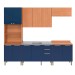 Cozinha Completa Sálvia 12 Portas 3 Gavetas Freijó/Azul 908422 - Telasul