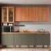 Cozinha Completa Sálvia 13 Portas 3 Gavetas com Vidro Freijó/Verde - Telasul