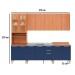 Cozinha Completa Sálvia 13 Portas 3 Gavetas com Vidro Freijó/Azul 908424 - Telasul