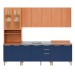 Cozinha Completa Sálvia 13 Portas 3 Gavetas com Vidro Freijó/Azul 908424 - Telasul