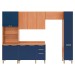 Cozinha Completa Sálvia 12 Portas 3 Gavetas 908425 Freijó/Azul - Telasul