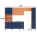 Cozinha Completa Sálvia 12 Portas 3 Gavetas Freijó/Azul 908426 - Telasul