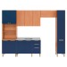 Cozinha Completa Sálvia 12 Portas 3 Gavetas Freijó/Azul 908426 - Telasul