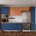 Cozinha Completa Sálvia 12 Portas 3 Gavetas Freijó/Azul 908426 - Telasul