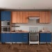 Cozinha Completa Sálvia 14 Portas 3 Gavetas Freijó/Azul - Telasul