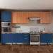 Cozinha Completa Sálvia 14 Portas 3 Gavetas Freijó/Azul 908432 - Telasul