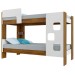 Beliche Vegas 100% Mdf 1 Prateleira com Escada e Grade de Segurança Branco/Ypê - Tigus