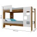 Beliche Vegas 100% Mdf 1 Prateleira com Escada e Grade de Segurança Branco/Ypê - Tigus