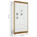 Guarda Roupa de Bebê Life 100% Mdf 3 Portas 2 Gavetas Flex Branco/Ypê/Branco - Tigus Baby