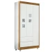 Guarda Roupa de Bebê Life 100% Mdf 3 Portas 2 Gavetas Flex Branco/Ypê/Branco - Tigus Baby