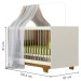 Berço Mini Cama Flocos 100% Mdf Off White/Ypê- Tigus