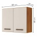 Armario Aéreo Cozinha 2 Portas Valencia Nature/Off White - Kaiki Móveis