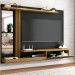 Painel para TV Até 55 Polegadas com Led Tulum 1 Porta Preto Fosco/Cinamomo - Panorama Móveis