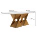 Mesa de Jantar 8 Lugares Genova com Vidro Cinamomo/Off White/Bege - Cel Móveis