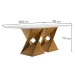 Mesa de Jantar 8 Lugares Genova com Vidro Cinamomo/Off White/Bege - Cel Móveis