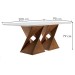 Mesa de Jantar 8 Lugares Genova com Vidro Chocolate/Off White/Cinza - Cel Móveis