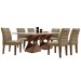 Mesa de Jantar 6 Lugares Genova com Vidro Chocolate/Off White/Marrom Claro - Cel Móveis