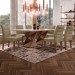 Mesa de Jantar 6 Lugares Genova com Vidro Chocolate/Off White/Marrom Claro - Cel Móveis