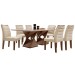 Mesa de Jantar 6 Lugares Genova com Vidro Chocolate/Off White/Bege - Cel Móveis