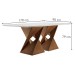 Mesa de Jantar 6 Lugares Genova com Vidro Chocolate/Off White/Cinza - Cel Móveis