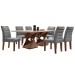 Mesa de Jantar 6 Lugares Genova com Vidro Chocolate/Off White/Cinza - Cel Móveis
