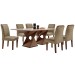 Mesa de Jantar 6 Lugares Genova/Luísa com Vidro Chocolate/Off White/Marrom Claro - Cel Móveis