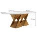 Mesa de Jantar 6 Lugares Genova/Luísa com Vidro Cinamomo/Off White/Marrom Claro - Cel Móveis