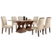 Mesa de Jantar 6 Lugares Genova/Luísa com Vidro Chocolate/Off White/Bege - Cel Móveis