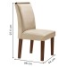 Mesa de Jantar 6 Lugares Genova/Luísa com Vidro Chocolate/Off White/Bege - Cel Móveis