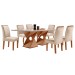 Mesa de Jantar 6 Lugares Genova/Luísa com Vidro Cinamomo/Off White/Bege - Cel Móveis