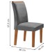 Mesa de Jantar 6 Lugares Genova/Luísa com Vidro Cinamomo/Off White/Cinza - Cel Móveis