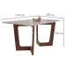 Mesa de Jantar 6 Lugares Nápoles/Luísa com Vidro Chocolate/Off White/Marrom Claro - Cel Móveis