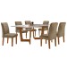 Mesa de Jantar 6 Lugares Nápoles/Luísa com Vidro Cinamomo/Off White/Marrom Claro - Cel Móveis