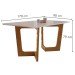Mesa de Jantar 6 Lugares Nápoles/Luísa com Vidro Cinamomo/Off White/Marrom Claro - Cel Móveis