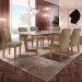 Mesa de Jantar 6 Lugares Nápoles/Luísa com Vidro Cinamomo/Off White/Marrom Claro - Cel Móveis