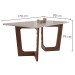 Mesa de Jantar 6 Lugares Nápoles/Luísa com Vidro Chocolate/Off White/Bege - Cel Móveis