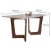 Mesa de Jantar 6 Lugares Nápoles/Luísa com Vidro Chocolate/Off White/Cinza - Cel Móveis