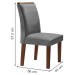 Mesa de Jantar 6 Lugares Nápoles/Luísa com Vidro Chocolate/Off White/Cinza - Cel Móveis