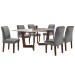 Mesa de Jantar 6 Lugares Nápoles/Luísa com Vidro Chocolate/Off White/Cinza - Cel Móveis