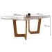 Mesa de Jantar 8 Lugares Nápoles/Genova com Vidro Cinamomo/Off White/Cinza - Cel Móveis