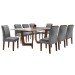 Mesa de Jantar 8 Lugares Nápoles/Luísa com Vidro Chocolate/Off White/Cinza - Cel Móveis