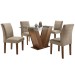 Mesa de Jantar 4 Lugares Classic com Vidro Chocolate/Pena - Cel Móveis
