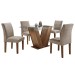 Mesa de Jantar 4 Lugares Classic com Vidro Chocolate/Linho Cinza - Cel Móveis
