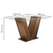 Mesa de Jantar 4 Lugares Classic com Vidro Chocolate/Linho Cinza - Cel Móveis