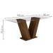 Mesa de Jantar 6 Lugares Classic com Vidro Chocolate/Pena - Cel Móveis