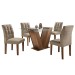 Mesa de Jantar 4 Lugares Classic/Vitória com Vidro Chocolate/Pena - Cel Móveis
