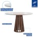 Mesa de Jantar 4 Lugares Kansas/Arizona com Vidro Chocolate/Off White/Suede Bege 17990 - Cel Móveis