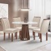 Mesa de Jantar 4 Lugares Kansas/Arizona com Vidro Chocolate/Off White/Suede Bege 17990 - Cel Móveis