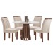Mesa de Jantar 4 Lugares Kansas/Arizona com Vidro Chocolate/Off White/Suede Bege 17990 - Cel Móveis