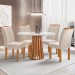 Mesa de Jantar 4 Lugares Kansas/Arizona com Vidro Cinamomo/Off White/Suede Bege 17990 - Cel Móveis
